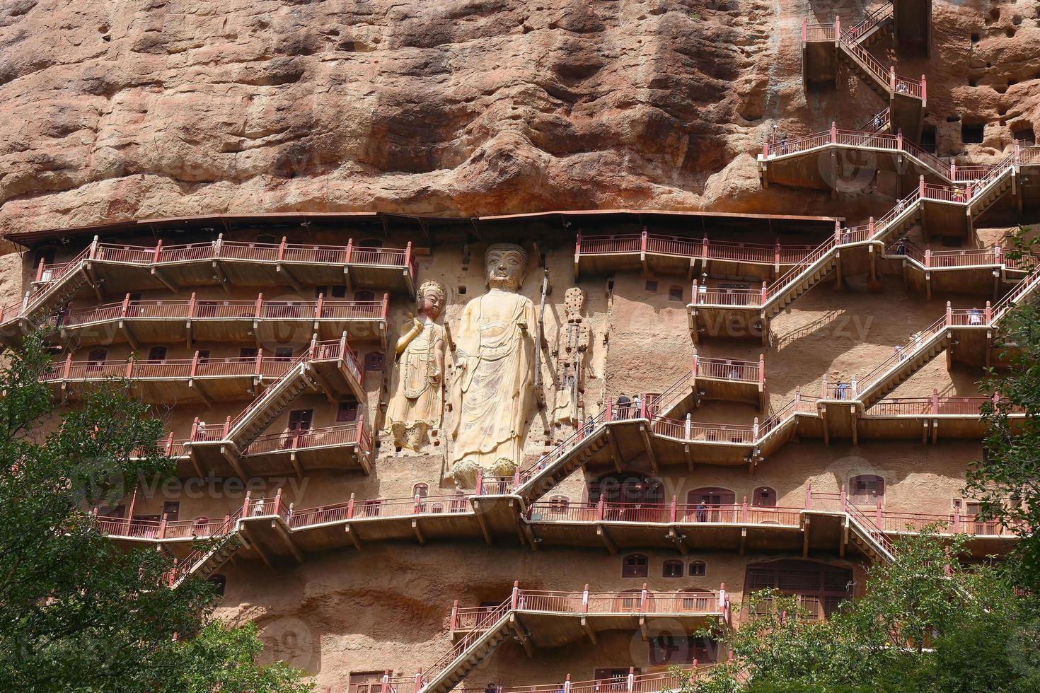 Maijishan Cave-Temple Complex in Tianshui city, Gansu Province China. photo