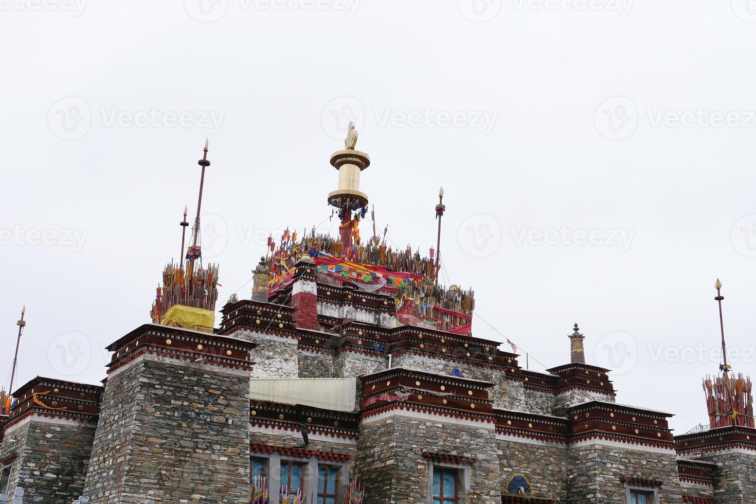 Tibetan Buddhist temple in Laji Shan Qinghai Province China photo