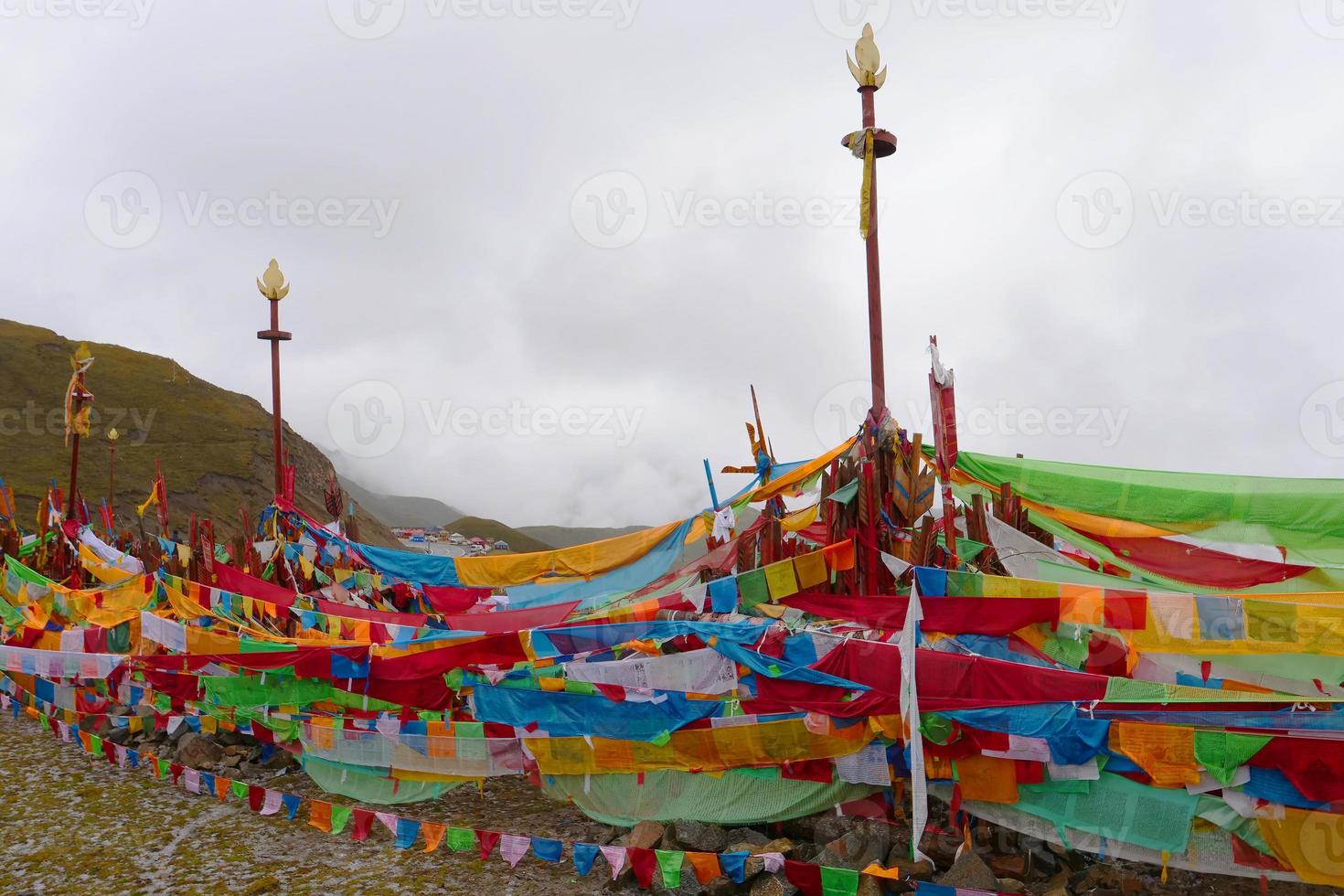 Tibetan Buddhist temple in Laji Shan Qinghai Province China photo