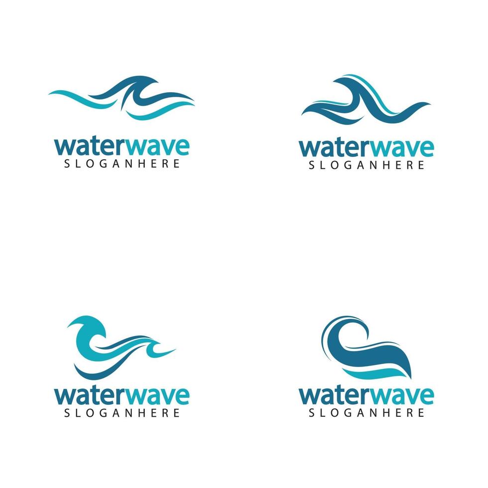 water wave logo design template vector