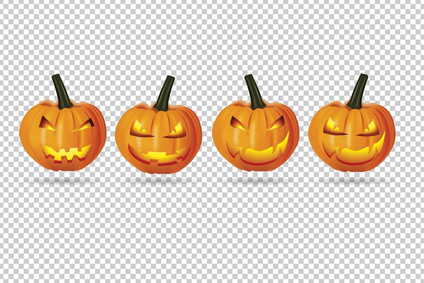 Pumpkin Ghost Set vector