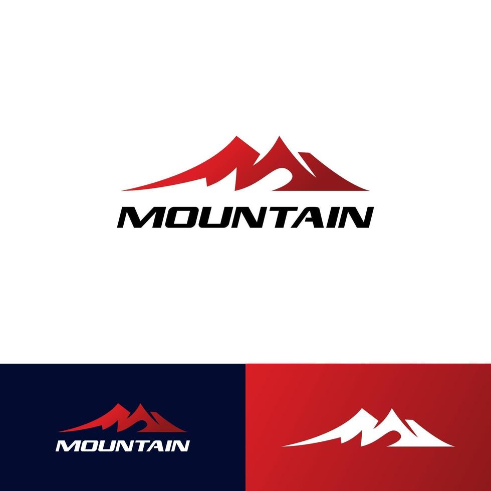 Diseño de logotipo de montaña abstracto con letra inicial m vector