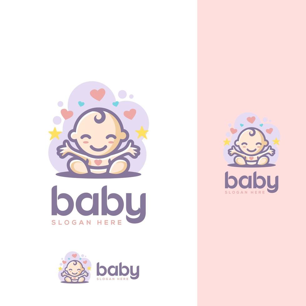 Baby cute logo vector illustration design