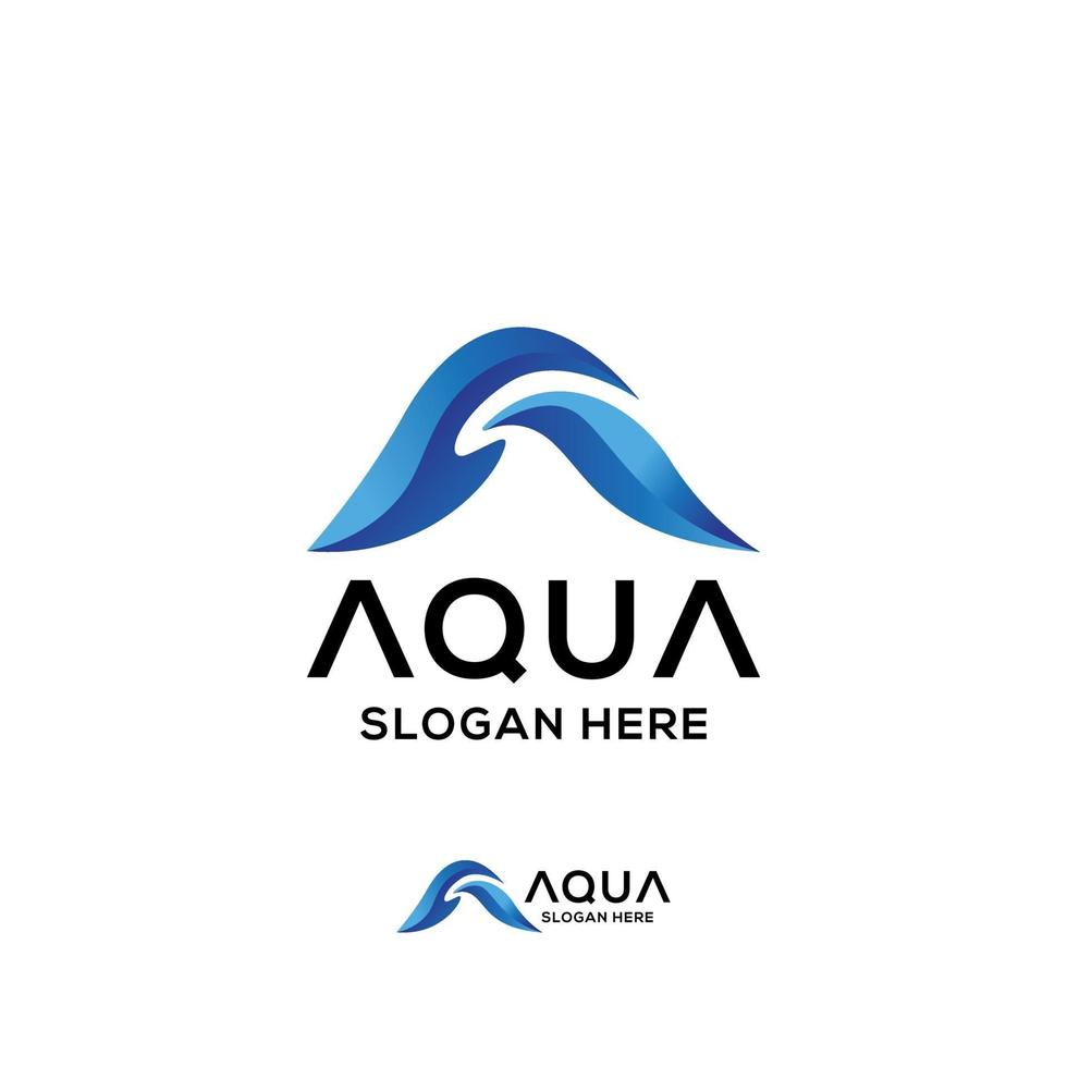 logotipo de aqua, el concepto es combinaciones de la letra a con ola. vector