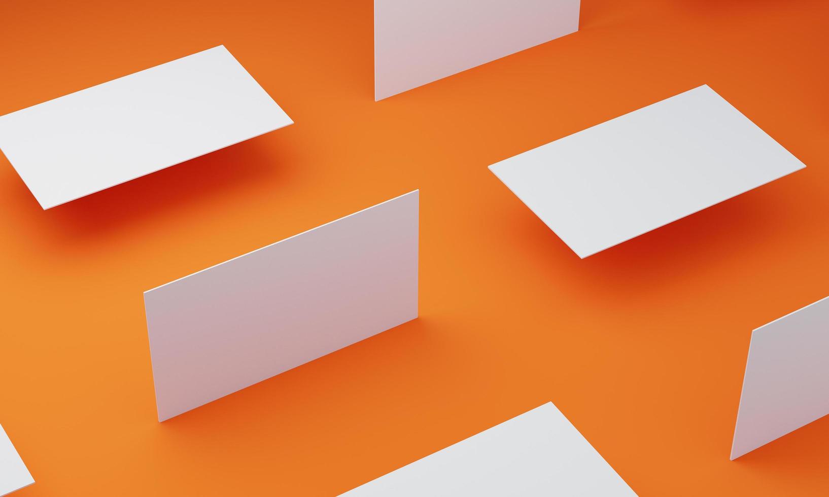 Orange color floor and business card photo