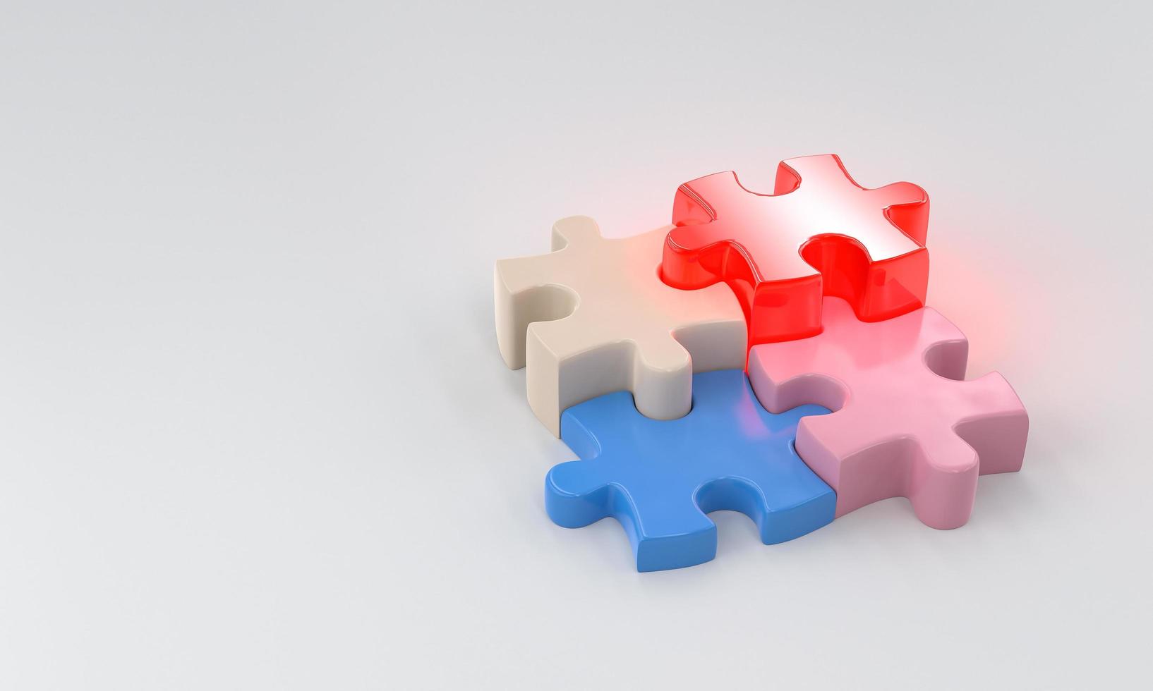 Colorful jigsaw puzzle pieces photo