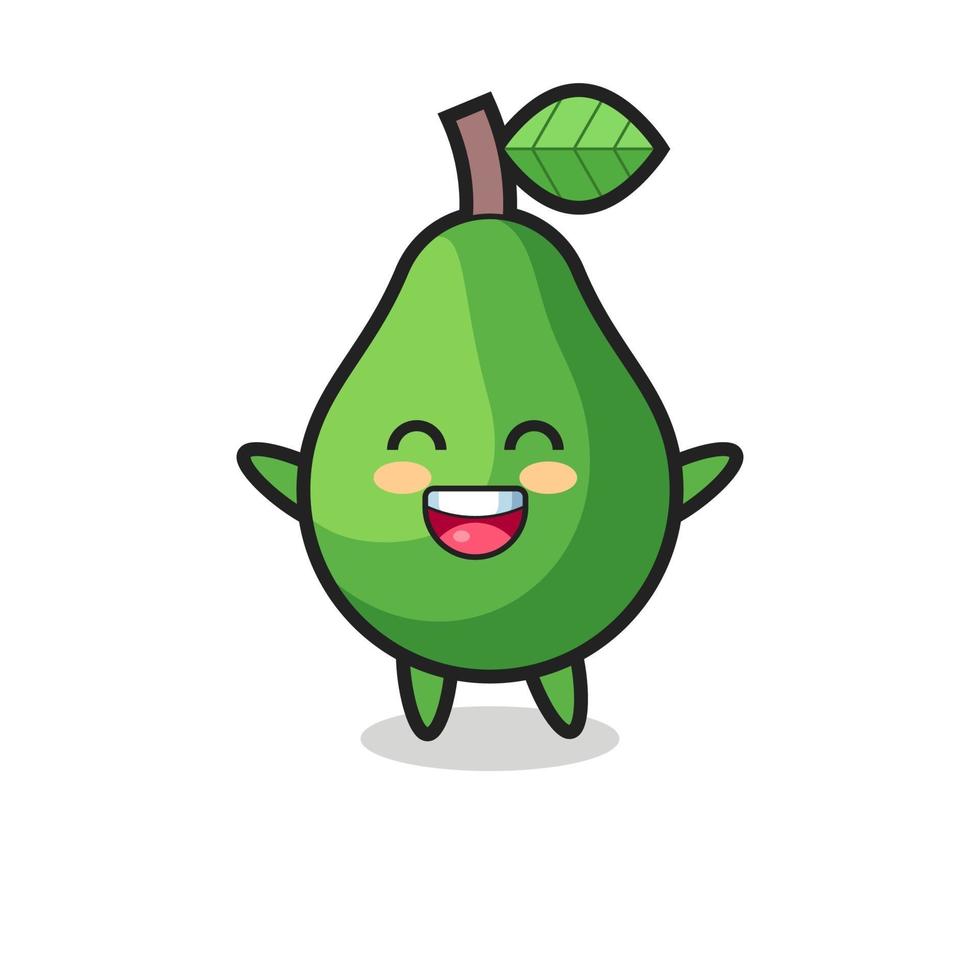 happy baby avocado cartoon character vector