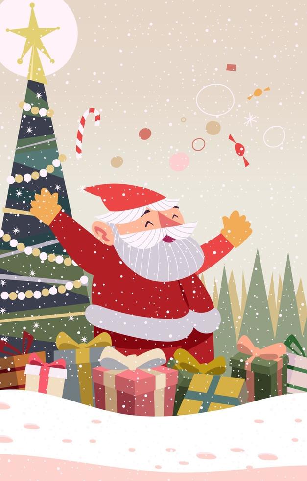 Santa Claus Brings Christmas Gifts vector