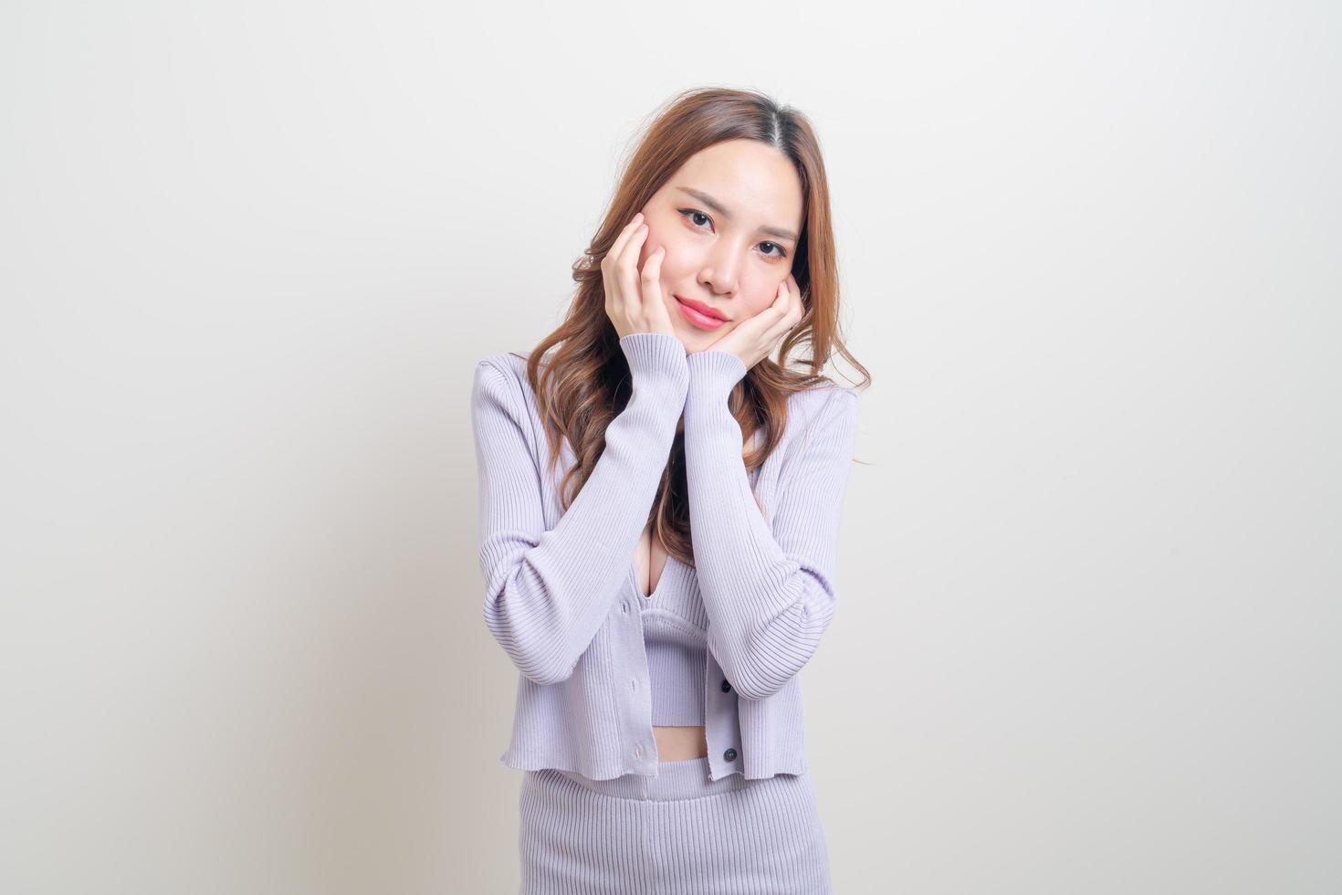 Portrait beautiful woman with happy feeling and smiling photo