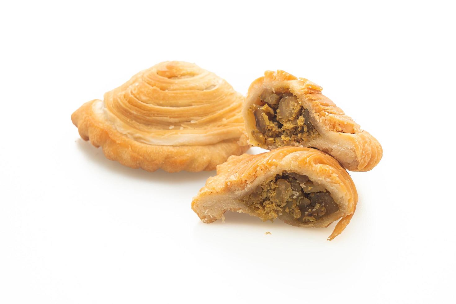 Curry puff on white background photo