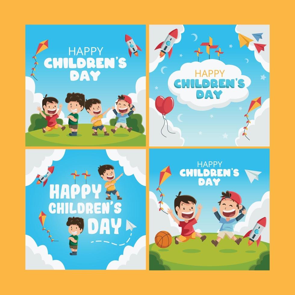 Activity Children Day Social Media vector