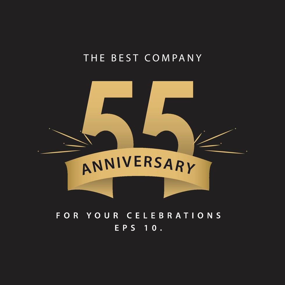 55 Years Anniversary Celebration Vector Template Design Illustration