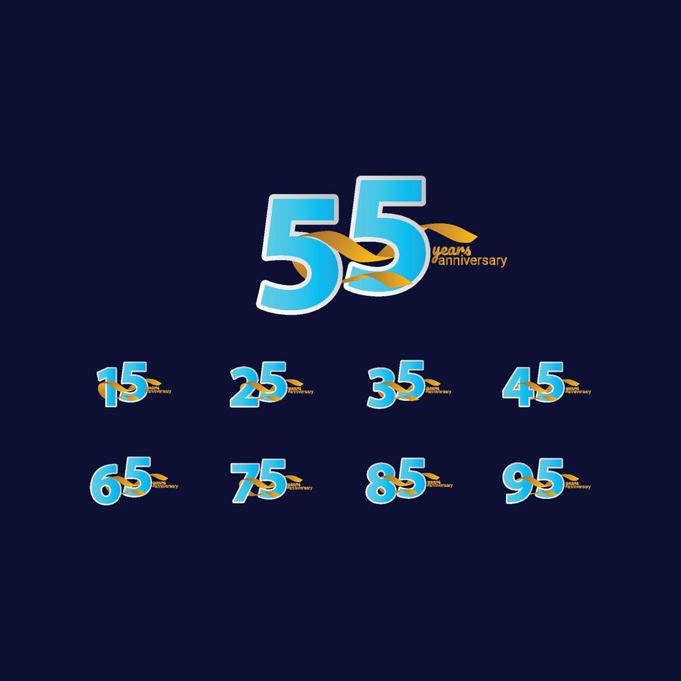 55 Years Anniversary Celebration Vector Template Design Illustration