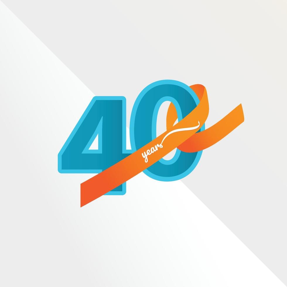 40 Years Anniversary Celebration Vector Template Design Illustration