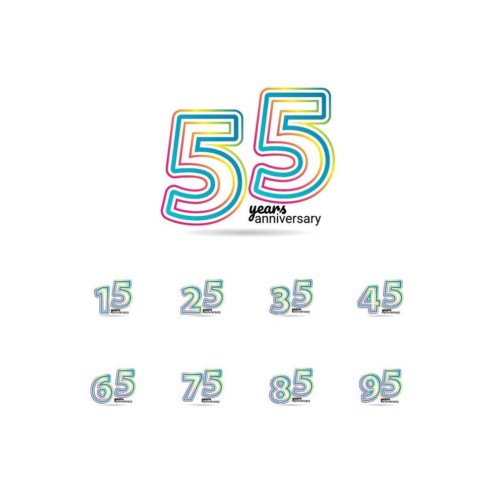 55 Years Anniversary Celebration Vector Template Design Illustration
