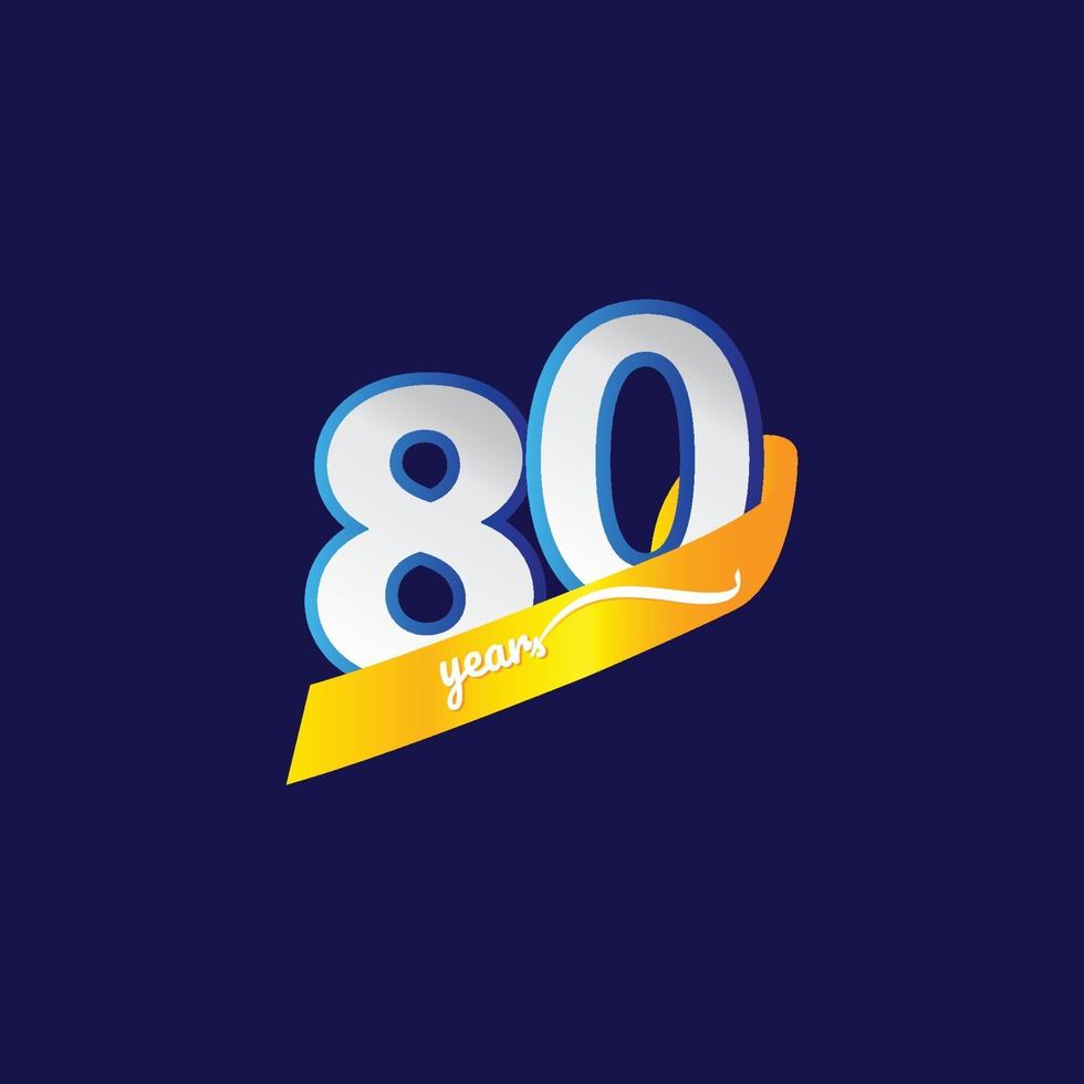 80 Years Anniversary Celebration Vector Template Design Illustration