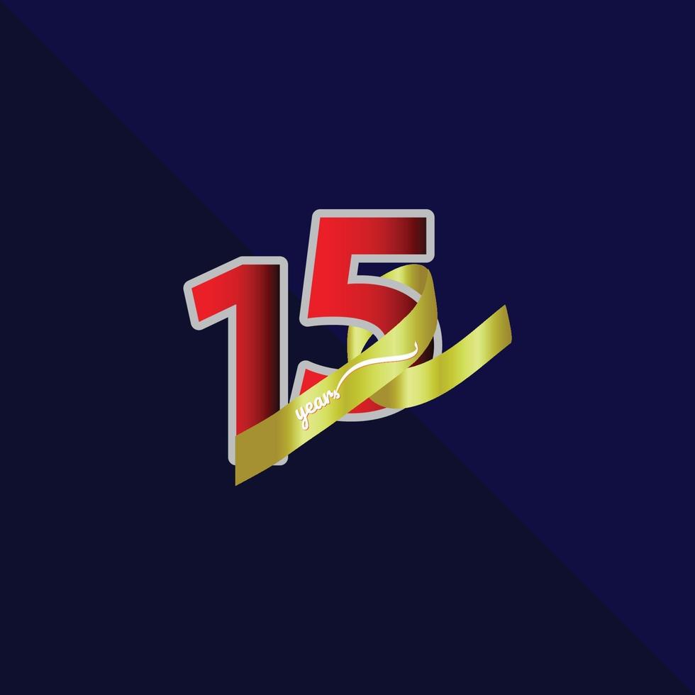 15 Years Anniversary Celebration Vector Template Design Illustration