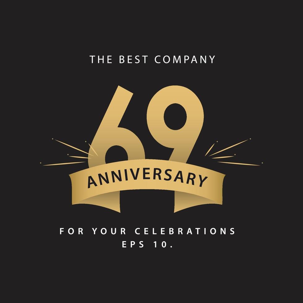 69 Years Anniversary Celebration Vector Template Design Illustration