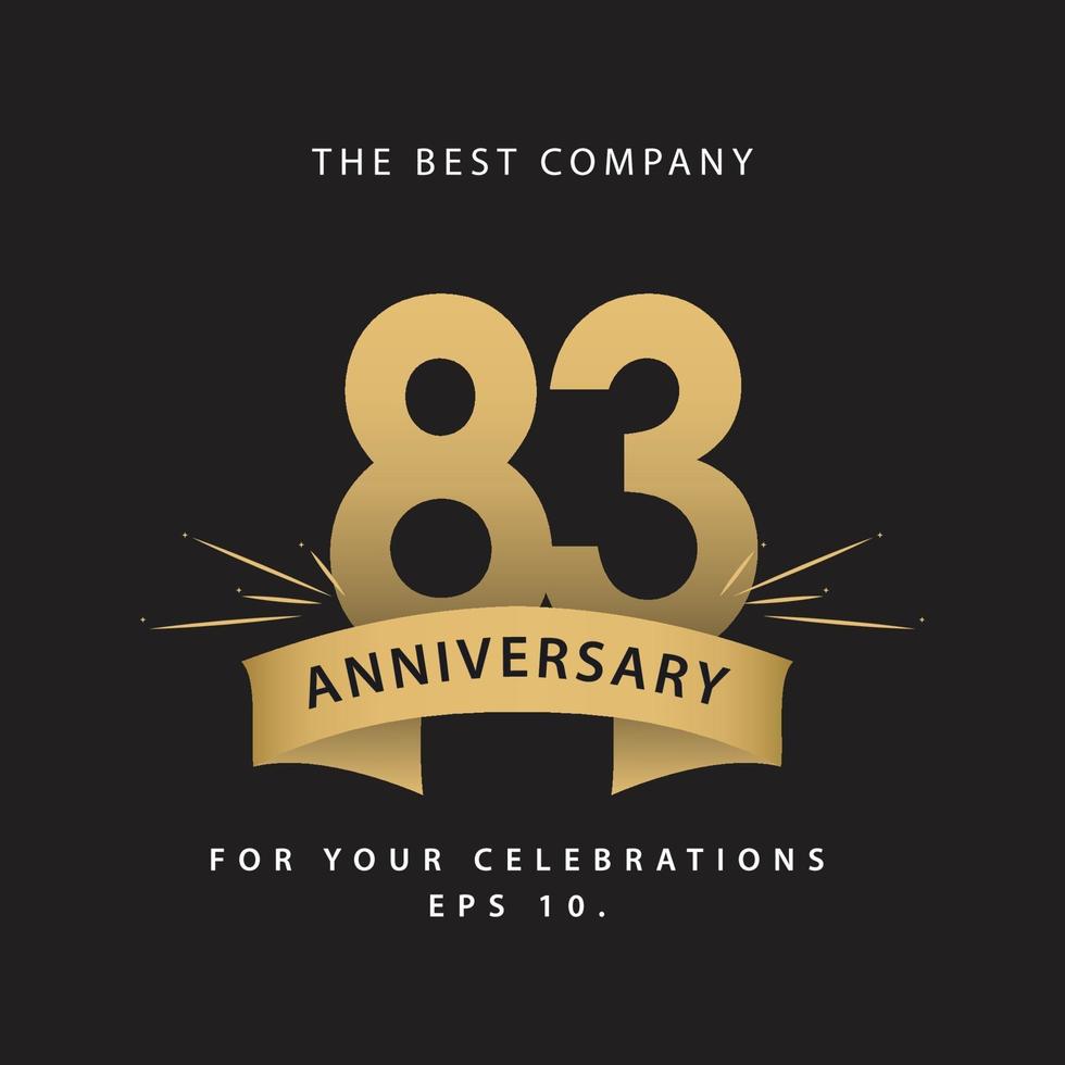 83 Years Anniversary Celebration Vector Template Design Illustration