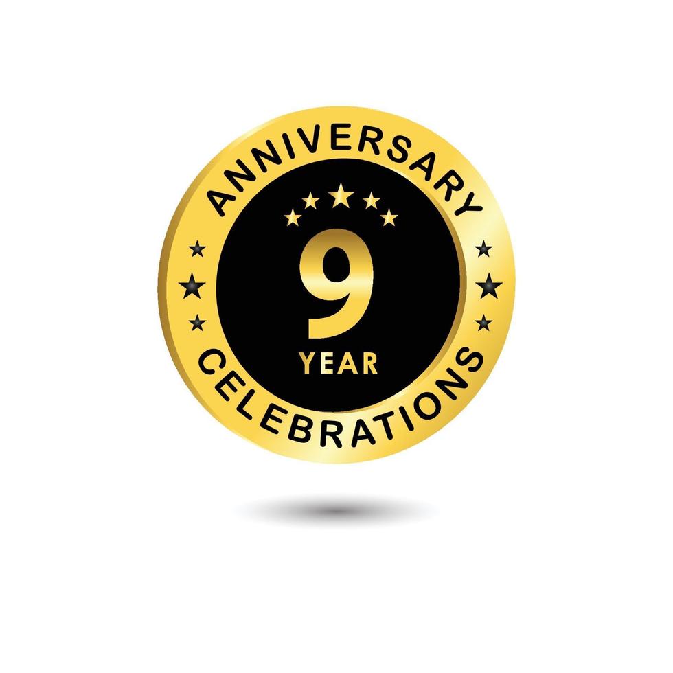 9 Years Anniversary Celebration Vector Template Design Illustration