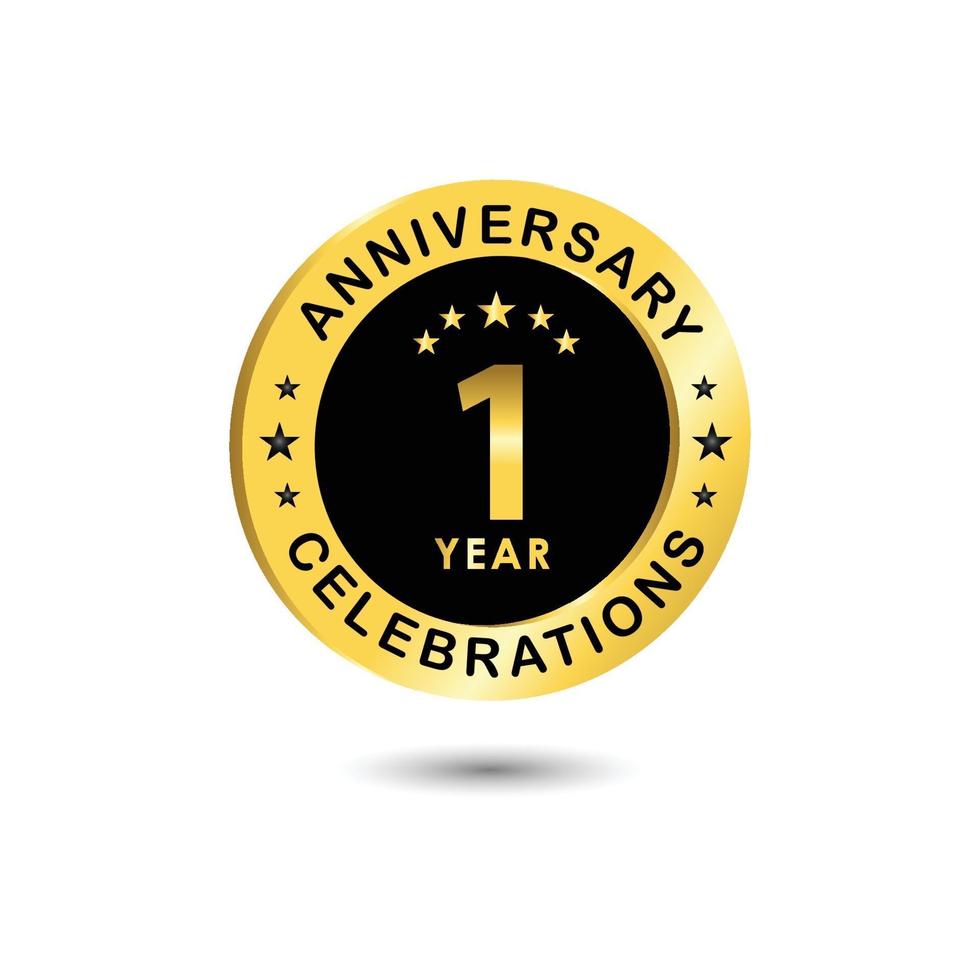 1 Years Anniversary Celebration Vector Template Design Illustration