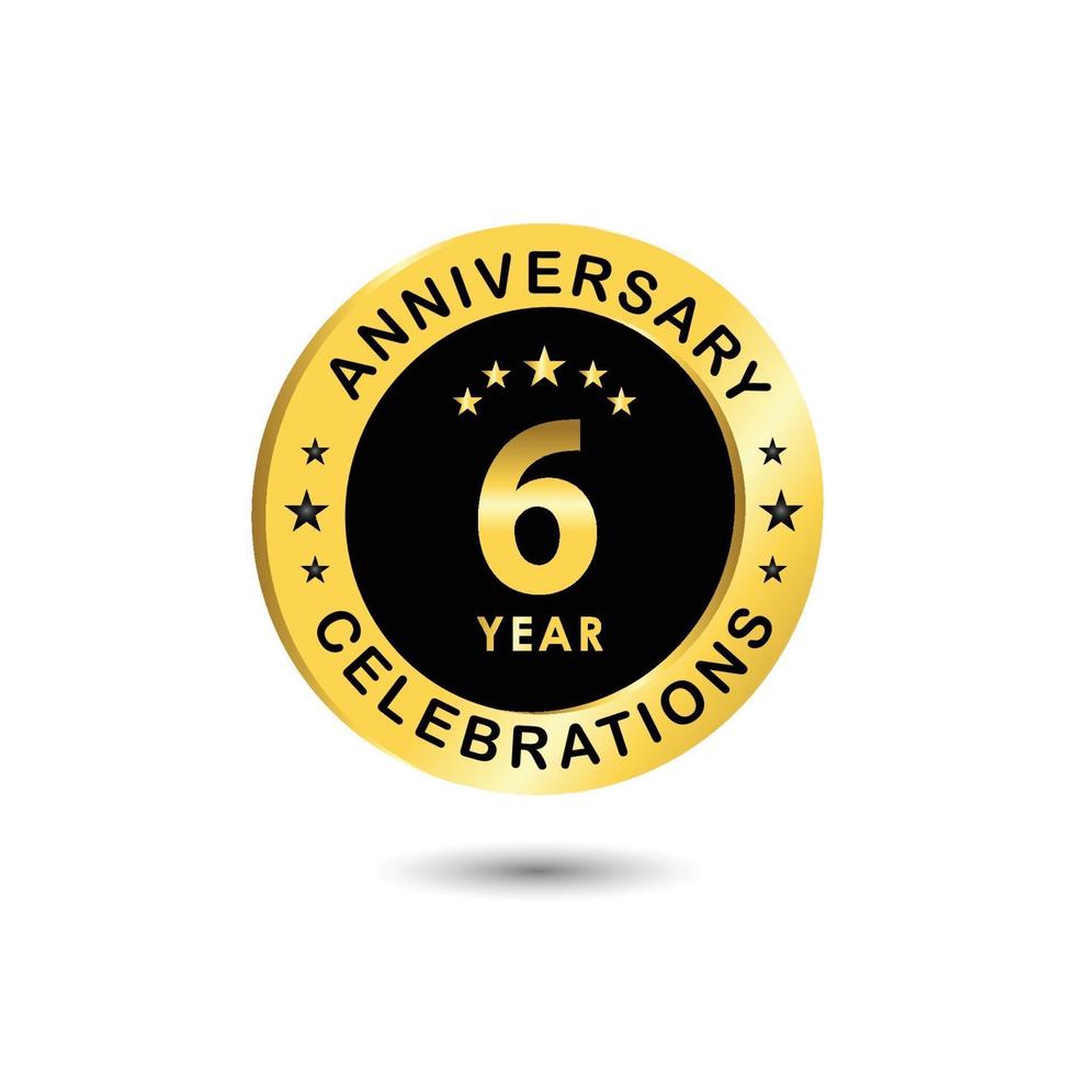 6 Years Anniversary Celebration Vector Template Design Illustration