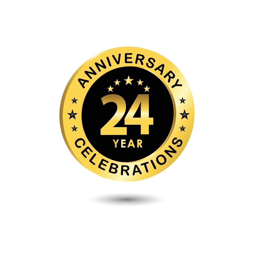 24 Years Anniversary Celebration Vector Template Design Illustration