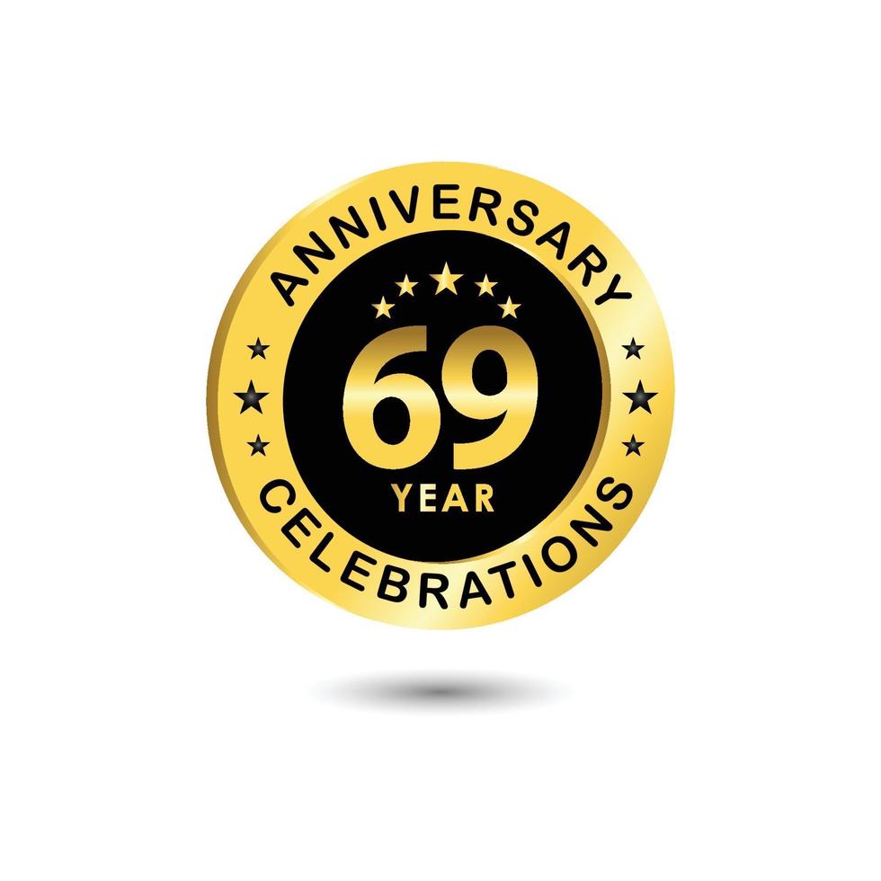 69 Years Anniversary Celebration Vector Template Design Illustration