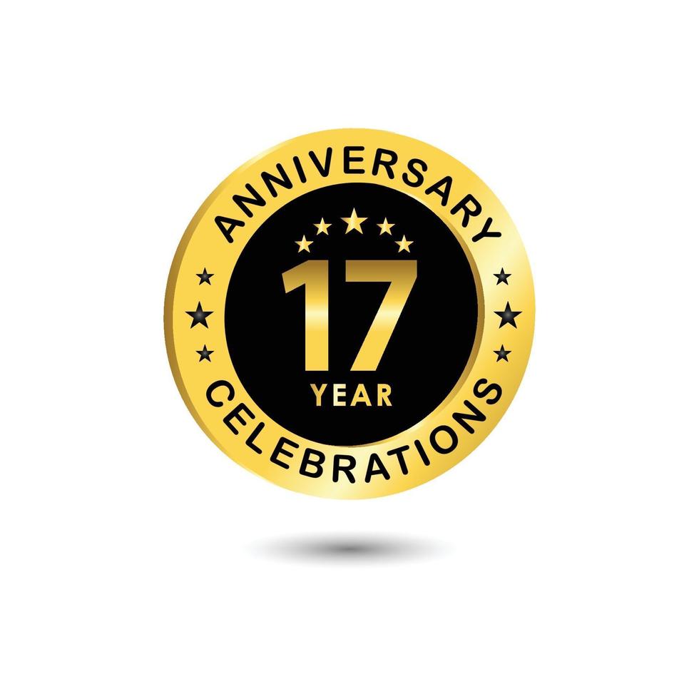 17 Years Anniversary Celebration Vector Template Design Illustration