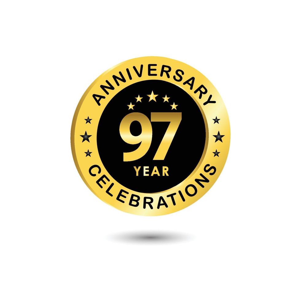 97 Years Anniversary Celebration Vector Template Design Illustration