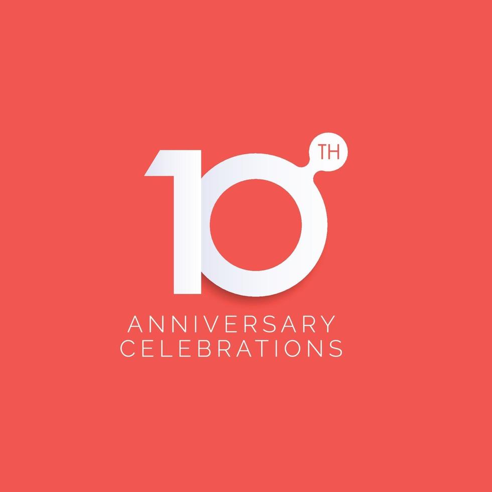 10 Years Anniversary Celebration Vector Template Design Illustration