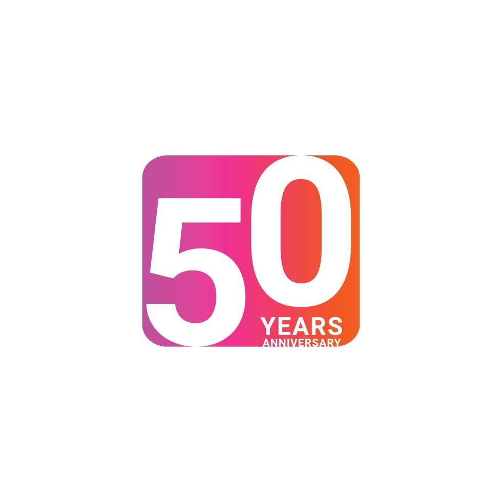 50 Years Anniversary Celebration Vector Template Design Illustration