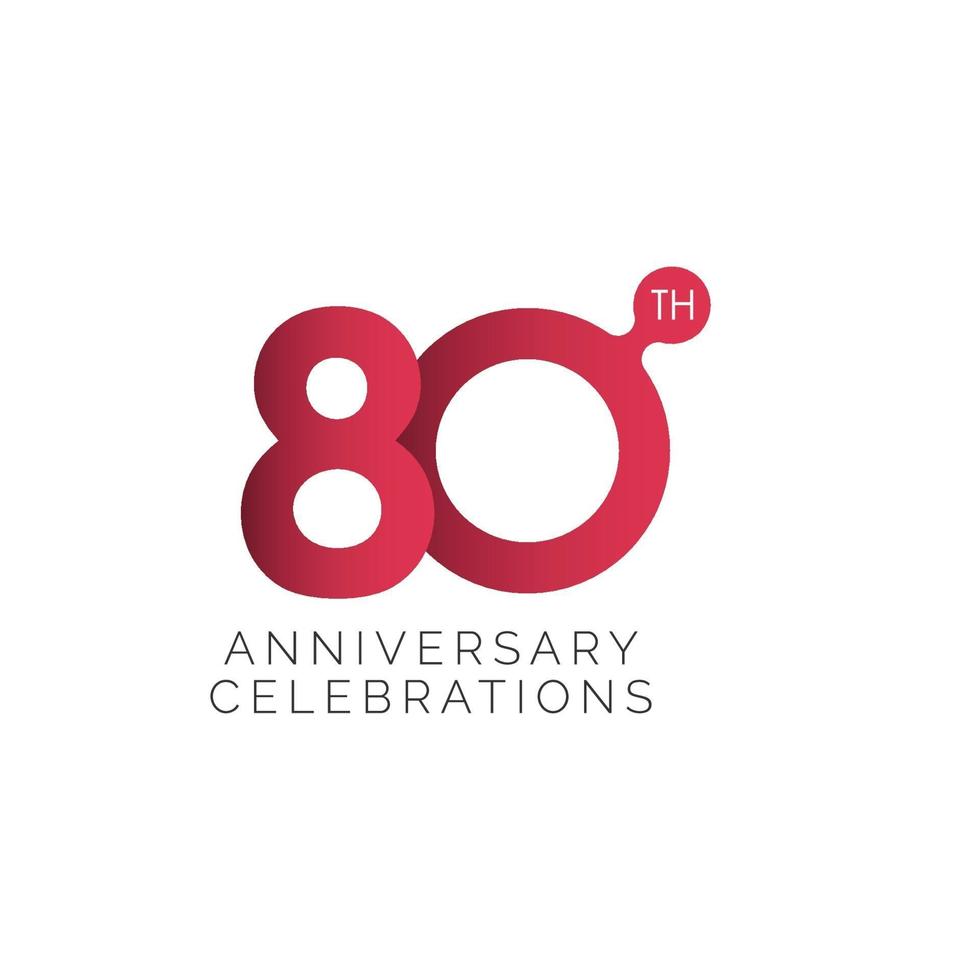 80 Years Anniversary Celebration Vector Template Design Illustration