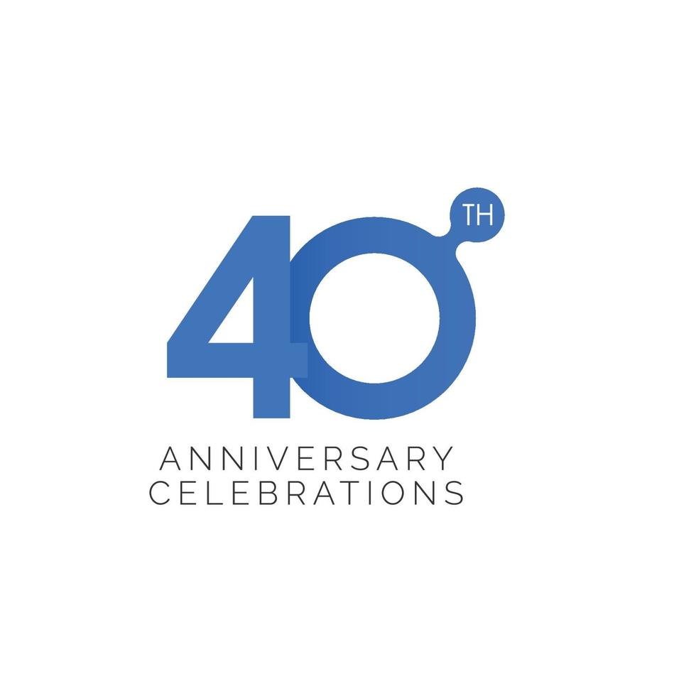 40 Years Anniversary Celebration Vector Template Design Illustration