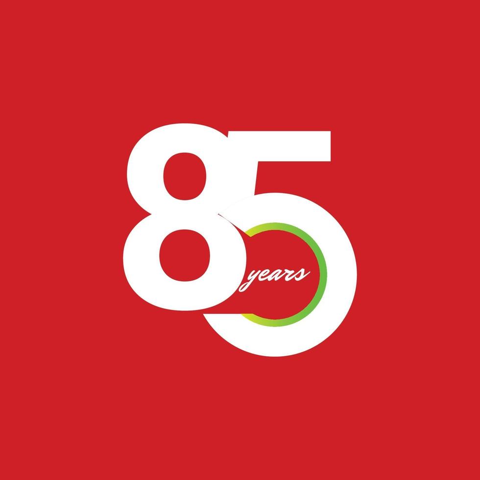 85 Years Anniversary Celebration Vector Template Design Illustration
