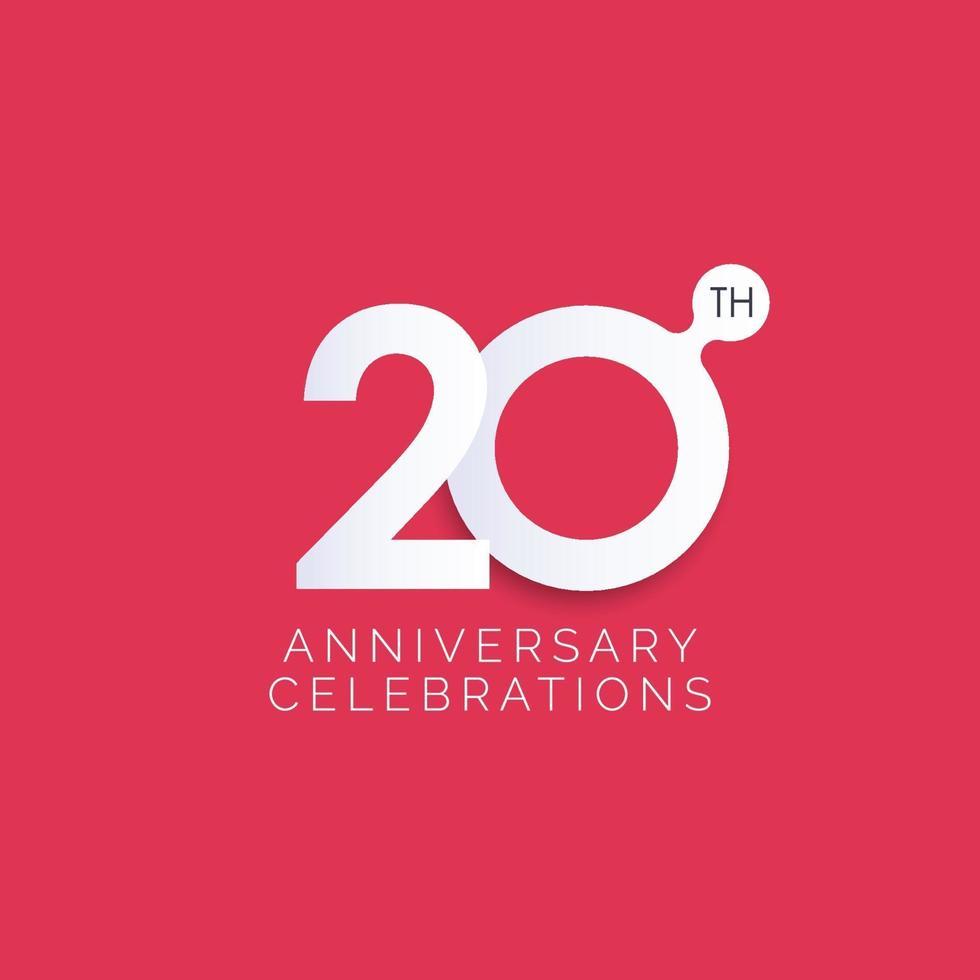 20 Years Anniversary Celebration Vector Template Design Illustration