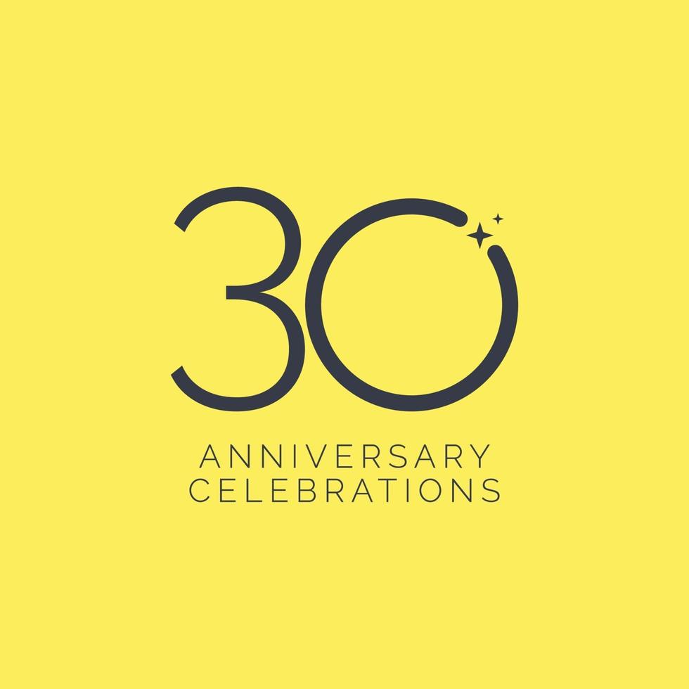 30 Years Anniversary Celebration Vector Template Design Illustration