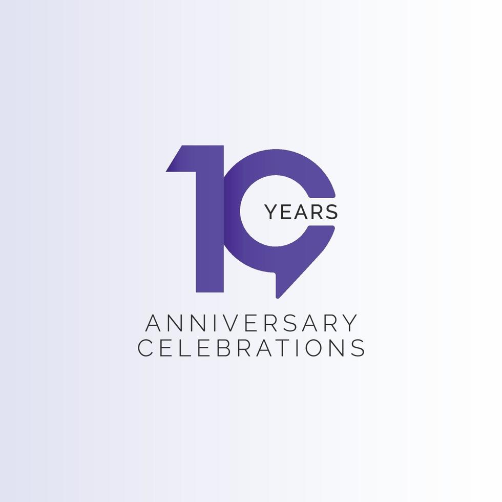 10 Years Anniversary Celebration Vector Template Design Illustration