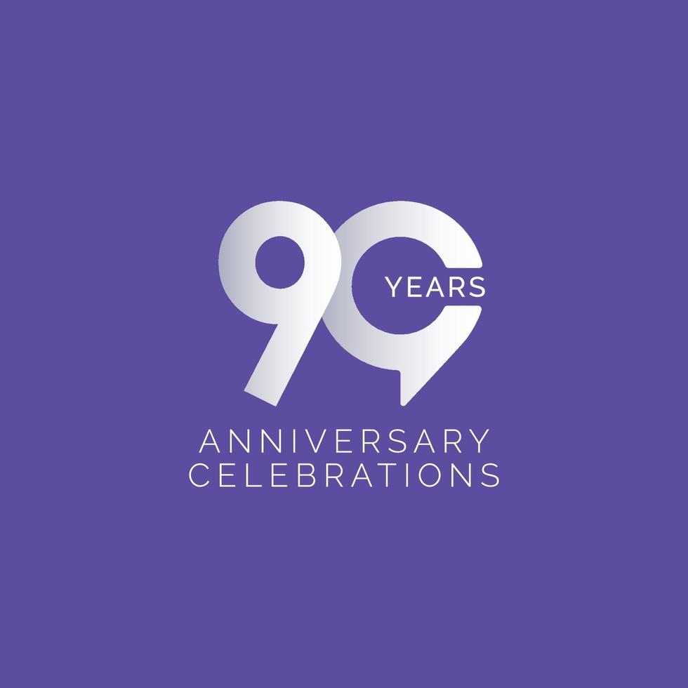 90 th Anniversary Celebration Vector Template Design Illustration