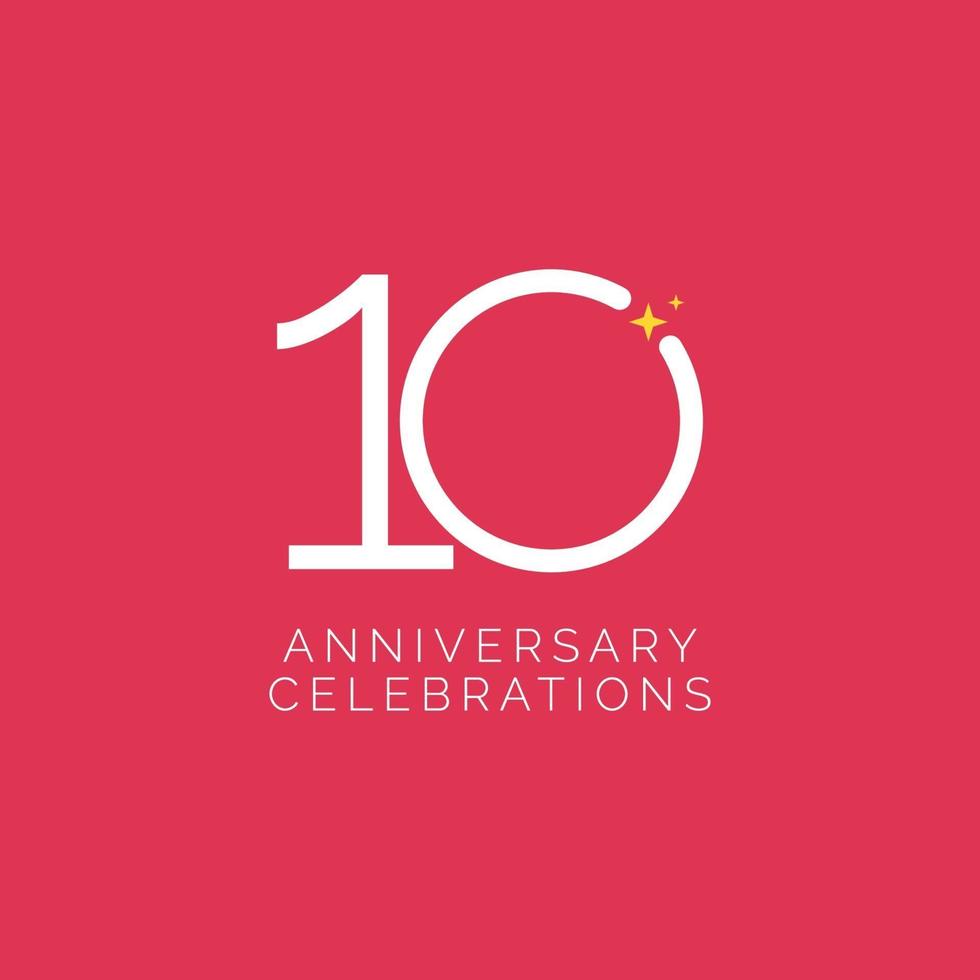 10 Years Anniversary Celebration Vector Template Design Illustration