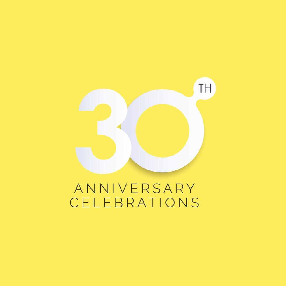 30 Years Anniversary Celebration Vector Template Design Illustration