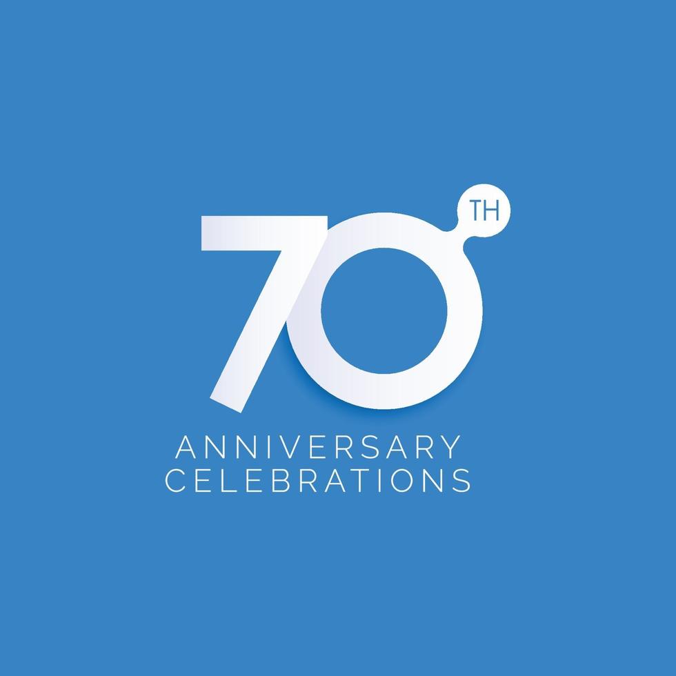 70 Years Anniversary Celebration Vector Template Design Illustration