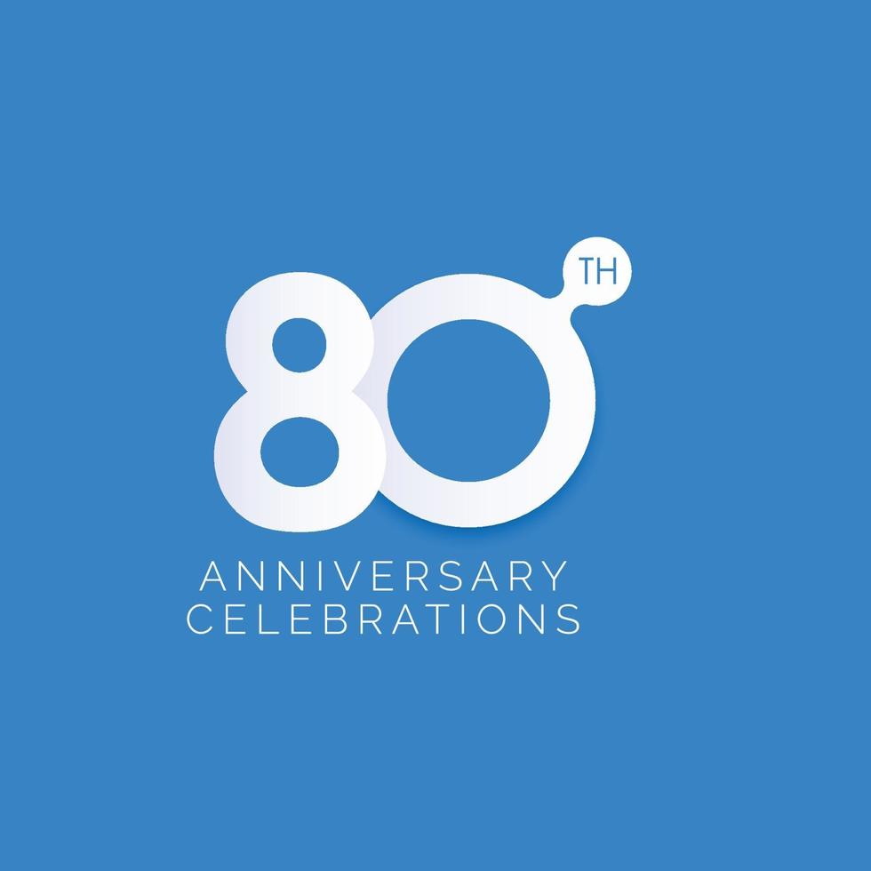 80 Years Anniversary Celebration Vector Template Design Illustration