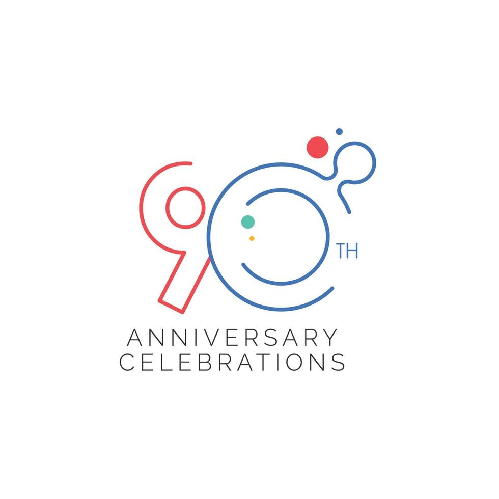 90 th Anniversary Celebration Vector Template Design Illustration