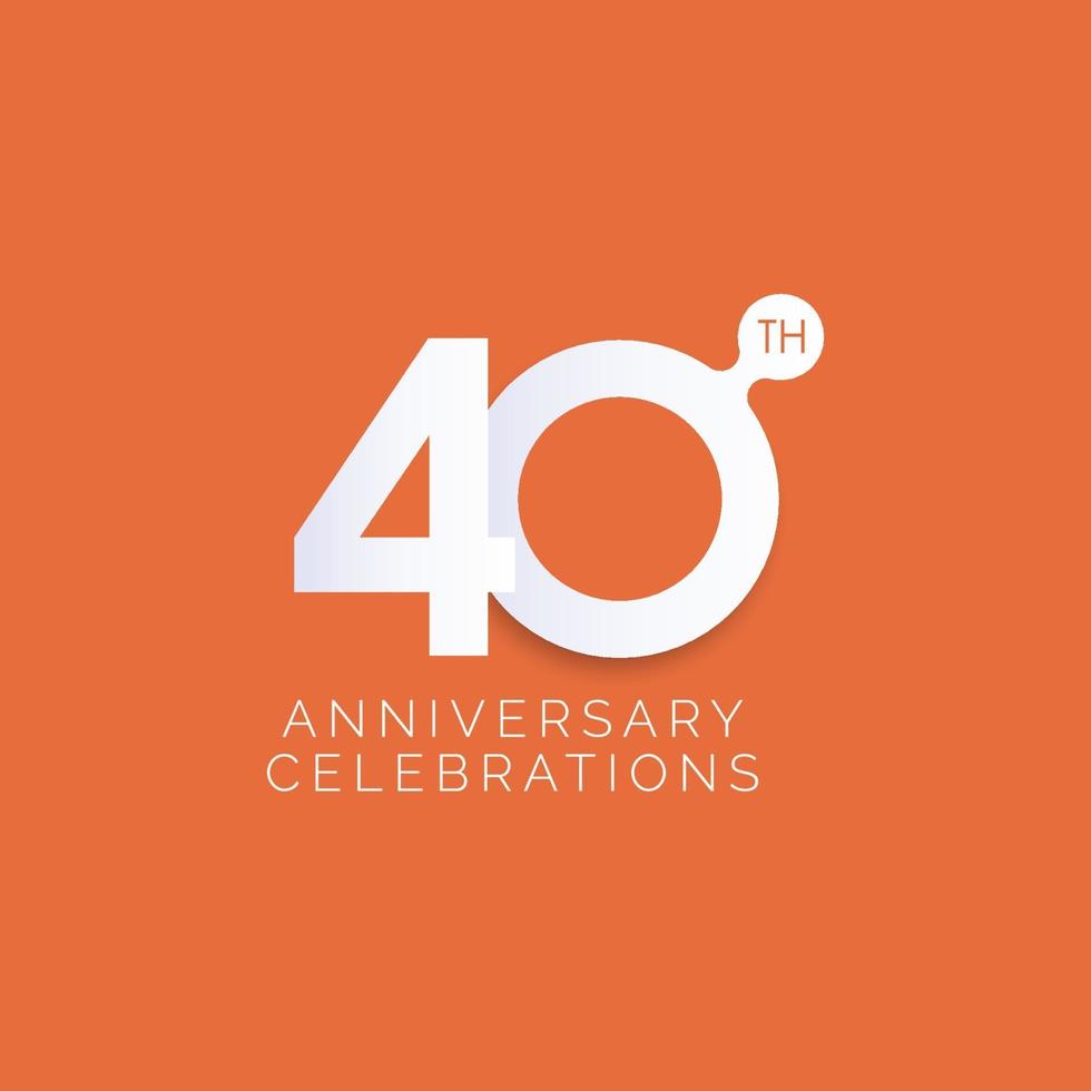 40 Years Anniversary Celebration Vector Template Design Illustration