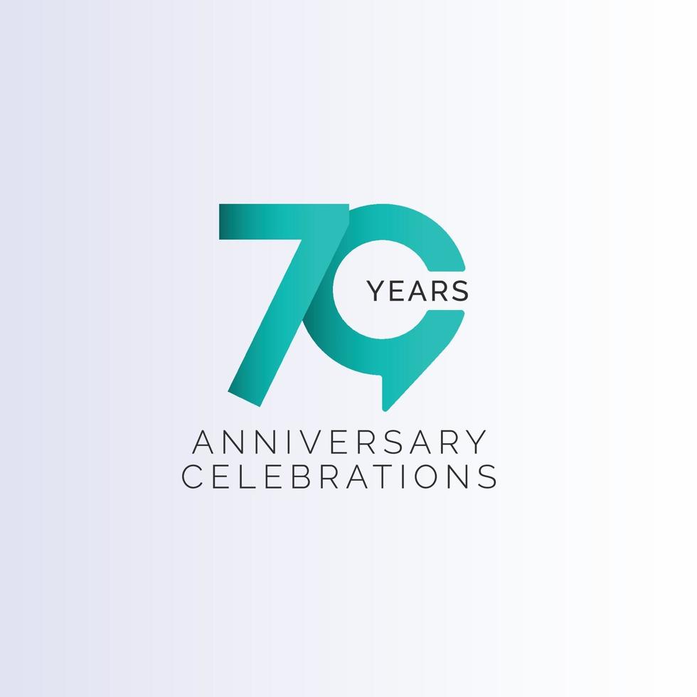 70 Years Anniversary Celebration Vector Template Design Illustration