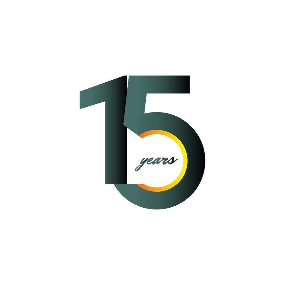 15 Years Anniversary Celebration Vector Template Design Illustration