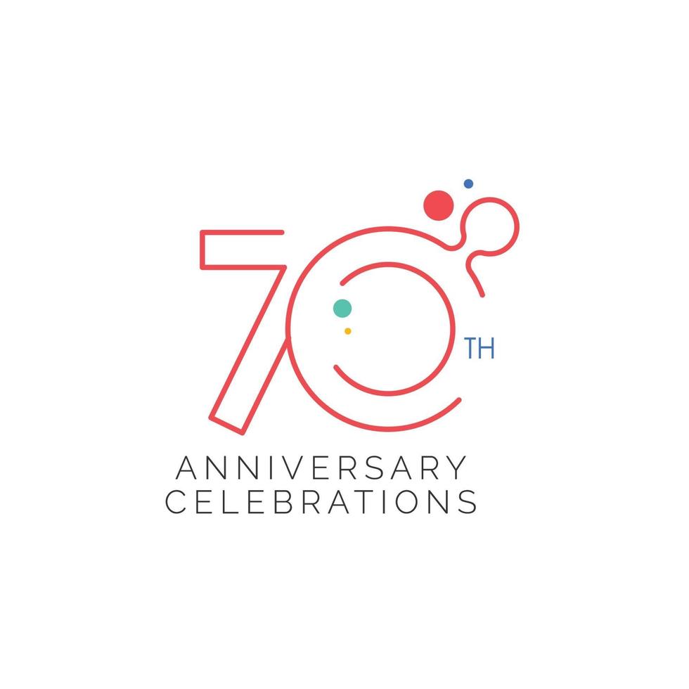 70 th Anniversary Celebration Vector Template Design Illustration