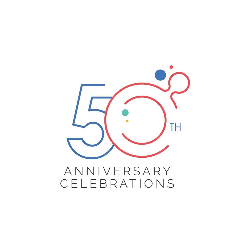 Ilustración de diseño de plantilla de vector de celebración de 50 aniversario