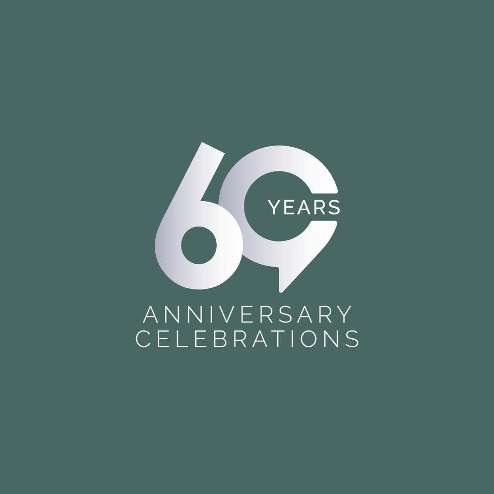 Ilustración de diseño de plantilla de vector de celebración de 60 aniversario